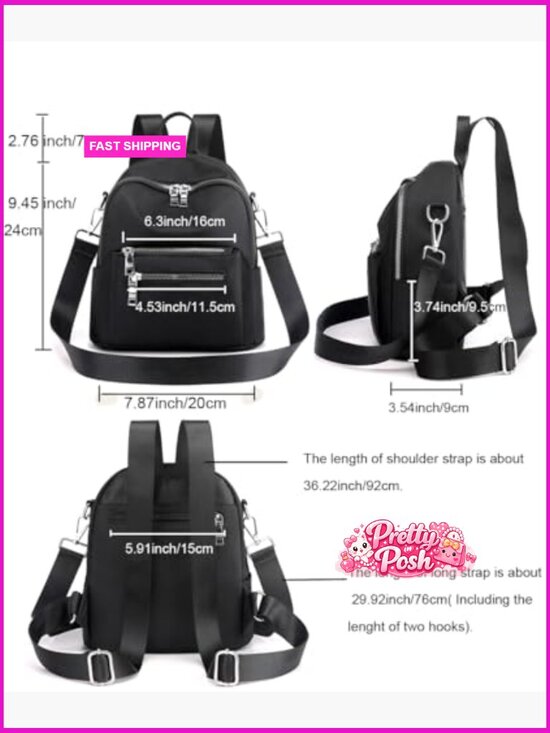 Mini Backpack Purse Fashion Rucksack Nylon Daypack Shoulder Bag main image 6
